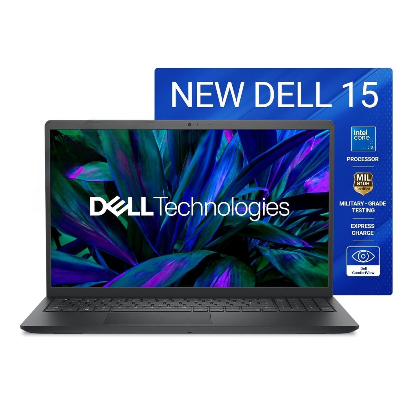 Dell 15 Laptop, 14th Gen Intel Core 3 100U Processor, 16GB DDR4, 512 SSD, Intel UHD Graphics, 15.6" NT FHD 120Hz IPS AG 250 nit Display, Win 11 + Office...