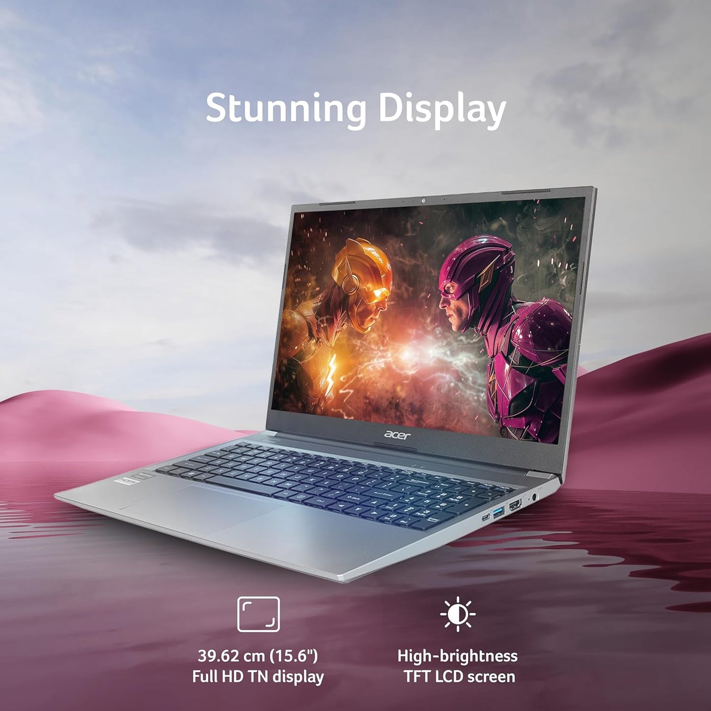 Acer Aspire Lite Intel Core 3-100U Processor, Office 2024 + M365 Basic, 8GB RAM/256GB SSD, 15.6"/39.62 cm, FHD IPS Display,Win 11 Home, Steel Grey, 1.59Kg, AL15-53, Thin and Light Laptop